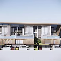 Modern Townhouses Exterior With Multiple Units Glass Windows Balconies And Parking Spaces