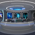 Hi tech Modern Control Room With Multiple Monitoring Screens Workstations And Ergonomic Chairs