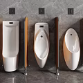 Modern Ceramic Urinals In Public Restroom With Partition And Wall Mounted Design