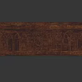 Classic Wooden Chest With Intricate Carved Gothic Arches Textured Lid And Sturdy Legs