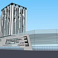 Modern Commercial Complex Exterior Featuring High Rise Buildings And Glass Facade Design