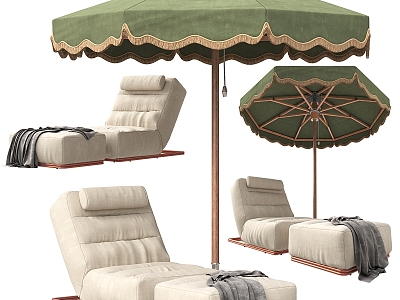 Outdoor Sofa Outdoor Recliner Parasol 3d model