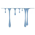 Decorative Console Table With Blue Dripping Liquid Artistic Design Elements 3d model