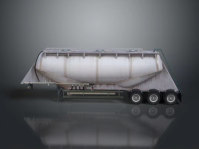 Functional Heavy Duty Tanker Trailer With Metal Tank And Multiple Wheels Design 3d model