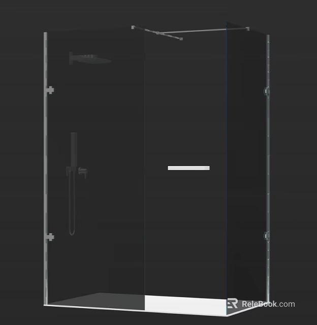 Modern Shower Sauna Interior With Glass Door Shower Head And Steam System 3d model 