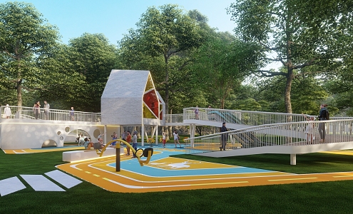 Modern children's play area 3d model