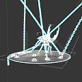 Game And Movie Character Featuring Black Mechanical Body White Crescent Weapon And Chains