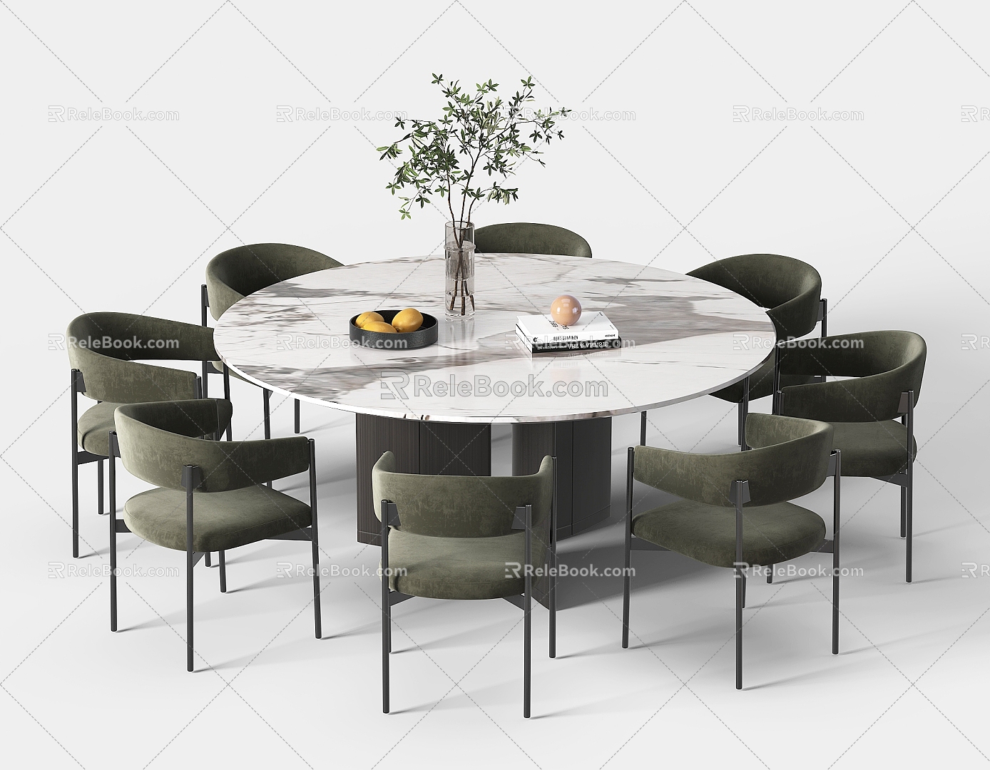 Dining table and chair 3d model