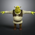 Shrek Character With Green Skin Outstretched Arms Brown Vest And Boots