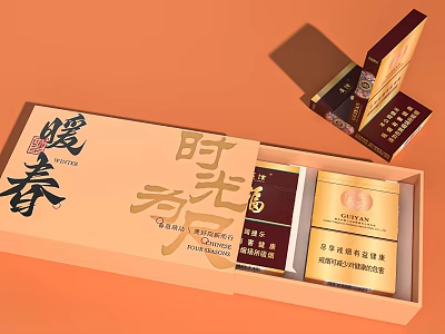 Chinese Style Tea Gift Set With Warm Spring Design 3d model