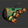 Vibrant Colored Spherical 3D Model With Sci Fi Mechanical Details And Mesh Design Elements