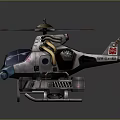 Futuristic Space Aeronautics Helicopter With Sleigh Style Landing Gear And Sci Fi Design