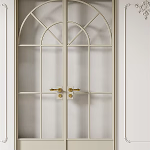 French double door glass door 3d model