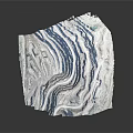Wavy Blue And White Layered Garden Landscape Model With Textured Surface Design