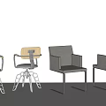 Modern Leisure Chairs With Grey Upholstery Black Metal Legs And Beige Wooden Armrests