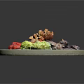Healthy Balanced Food Plate With Purple Rice Stewed Tomatoes Beef And Lettuce