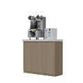 Smart Machine With Digital Control Panel Stainless Steel Body And Wooden Cabinet Base