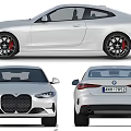 White Sports Coupe Car With Black Wheels Red Brake Calipers And Multiple Angles View