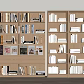 Bookcase Open Bookcase Book Combination Display Cabinet Full Wall Stand-alone Solid Wood for Adults 3d model