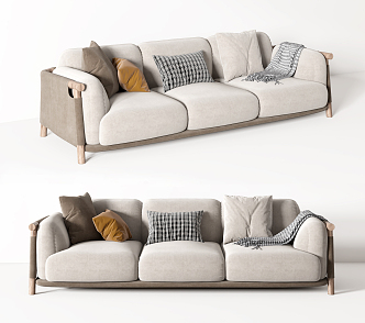 Modern Three-Seat Sofa 3d model