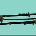 Traditional Japanese Katana Weapon with Sheath Unsheathed Sharp Blade and Decorative Handle