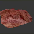 Red And Orange Rock Canyon Landscape With Layered Formations And Natural Caves
