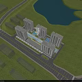 Birds Eye View Planning For Modern High Rise Residential Buildings With Architectural Layout
