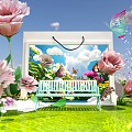 Spring outing in spring, flowers, butterflies, beautiful Chen 3d model