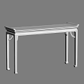 Chinese Style Dark Red Solid Wood Console Table With Traditional Simple Lines 3d model