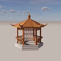 Traditional Garden Landscape With Multiple Pavilions And Colored Roofs Under Blue Sky