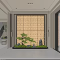 Modern Minimalist Staircase With Light Gray Steps Black Metal Railing Floor Lamp And Indoor Greenery