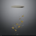Modern Pendant Light Fixture With Hanging Glass Star Ornaments And White Canopy