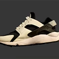 Stylish Black And White Casual Sneakers With Breathable Upper And Thick Sole