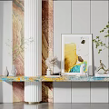Modern end deck porch partition 3d model