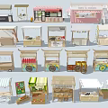 Diverse Commercial Equipment Including Mobile Kiosks And Various Style Vending Stalls