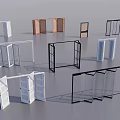 Various Folding Doors With Different Styles Colors Wooden And Frame Structures Design 3d model