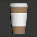 Practical Disposable Coffee Cup With White Lid White Sleeve And Brown Paper Body