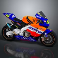 Repsol Honda Racing Motorcycle With Blue Orange Livery And Number 46