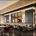 Contemporary Upscale Restaurant Interior With Cozy Booth Seating And Warm Soft Pendant Lights