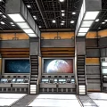 Advanced Control Room Interior With Multiple Monitoring Screens Control Panels And Equipment