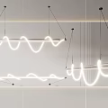 Modern LED Pendant Lights With Wave Design For Minimalist Interior Ceiling