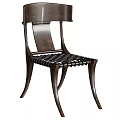 Classic Wooden Single Chair With Woven Seat Curved Legs And Elegant Backrest Design