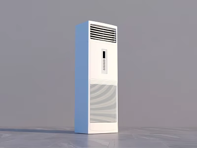 White Standing Air Conditioner Fan With Modern Grille Design And Smooth Surface 3d model