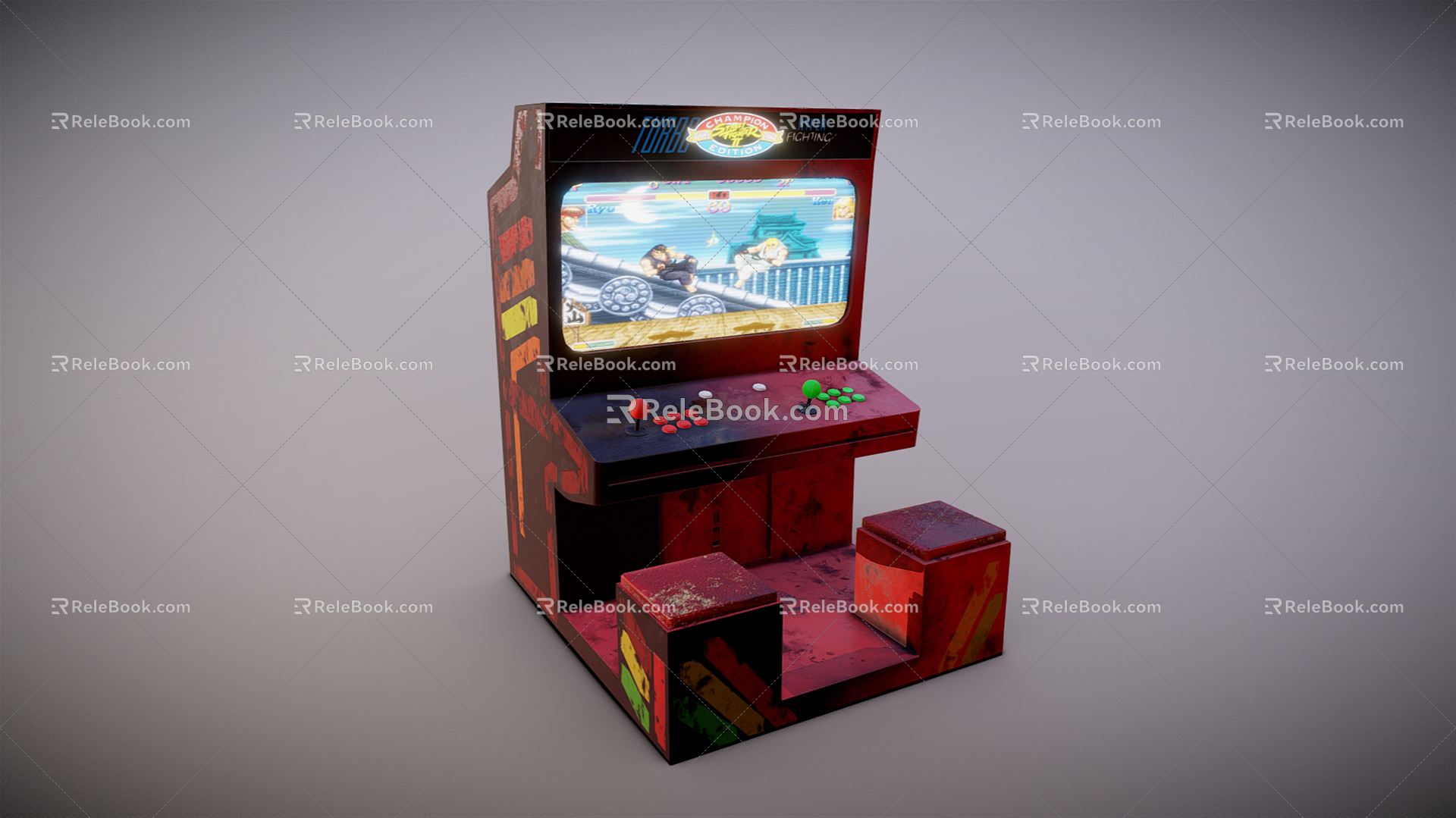 Modern Game Machine Classic Street Cabinet model