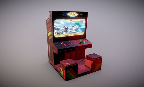 Modern Game Machine Classic Street Cabinet 3d model