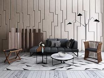 Modern Sofa Coffee Table Combination Sofa 3d model