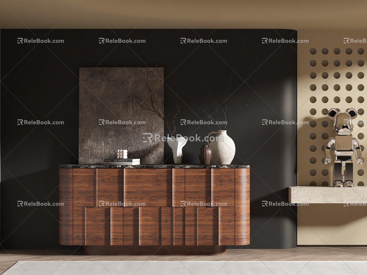 Quiet Style Decorative Cabinet 3d model