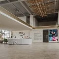 Modern Lobby Front Desk Reception With Large Windows Natural Light And Green Plants