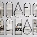 Modern Decorative Mirrors With Various Shapes And Frames 3d model