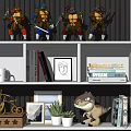 Creative Kids Desk Setup With Toys Bookshelf Chalkboard And Computer